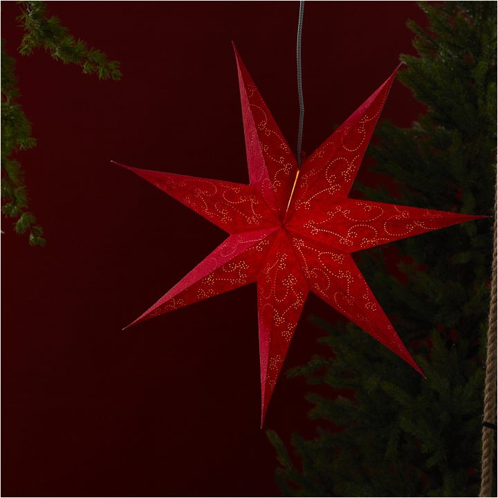 Pappersstjärna Decorus Röd Star Trading 63 cm – bild 8