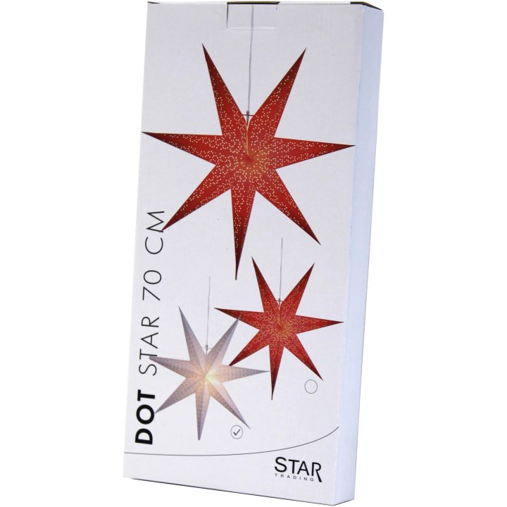 Pappersstjärna Dot Röd Star Trading 70 cm – bild 5