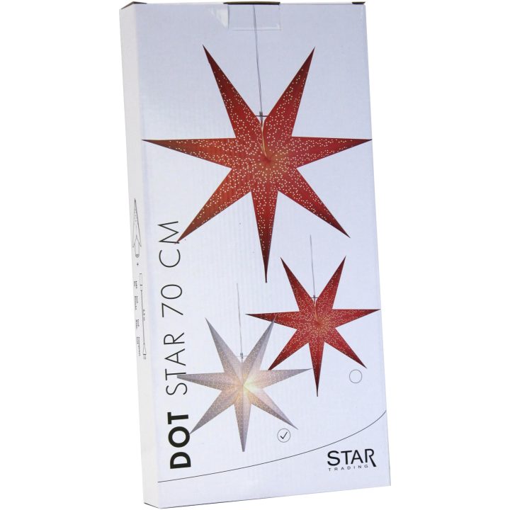 Pappersstjärna Dot Röd Star Trading 70 cm – bild 4