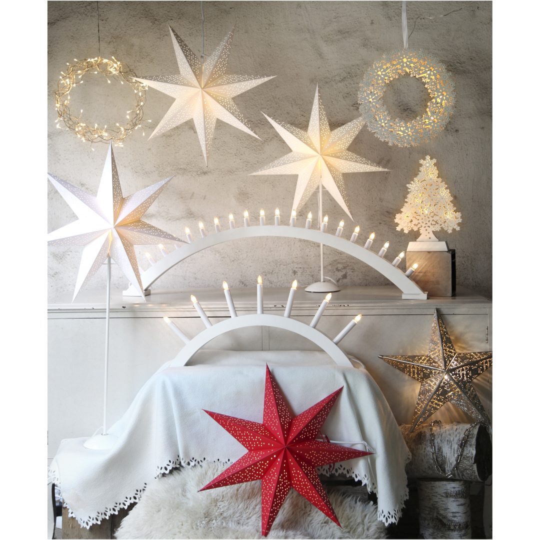 Pappersstjärna Dot Vit Star Trading 54 cm – bild 6