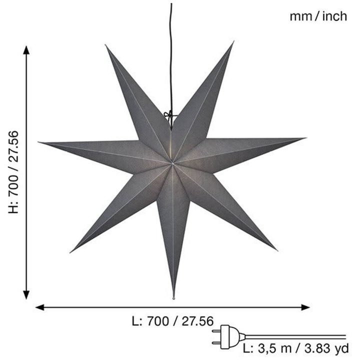 Pappersstjärna Ozen Grå Star Trading 70 cm – bild 7