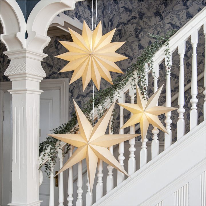 Pappersstjärna Plain Beige Star Trading – bild 2