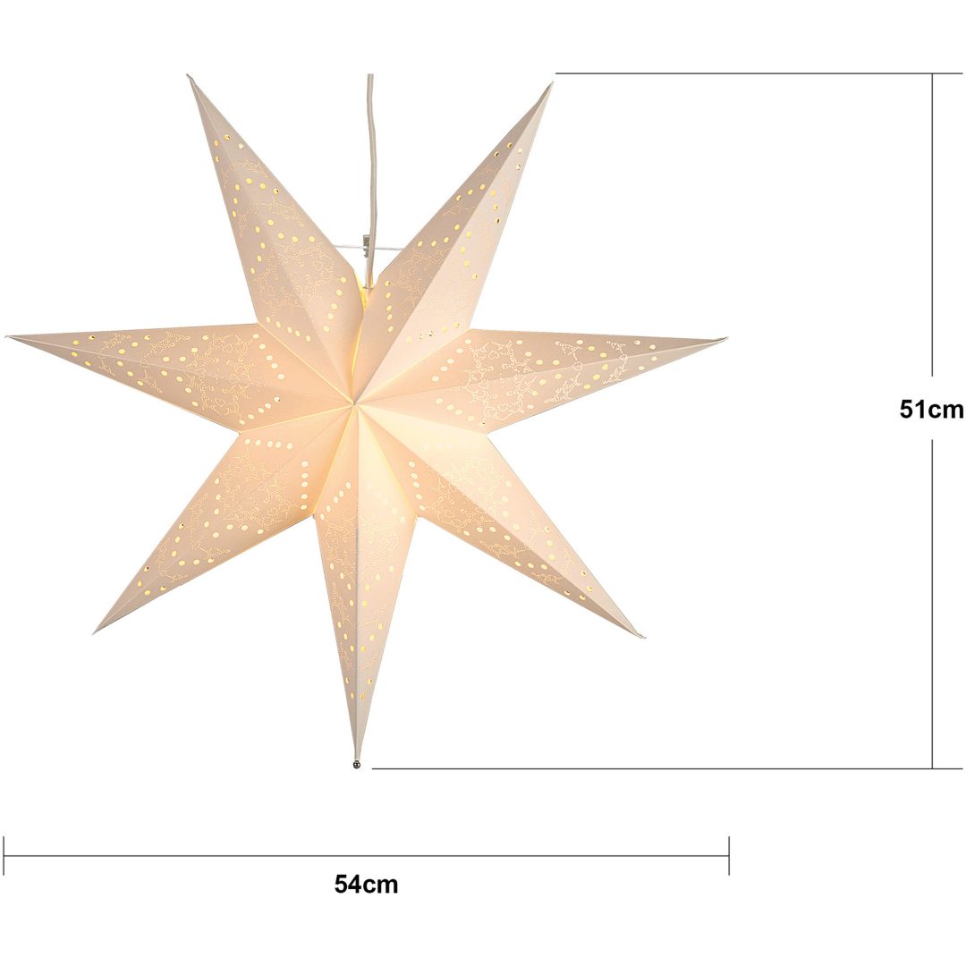 Pappersstjärna Sensy Vit Star Trading 54 cm – bild 8