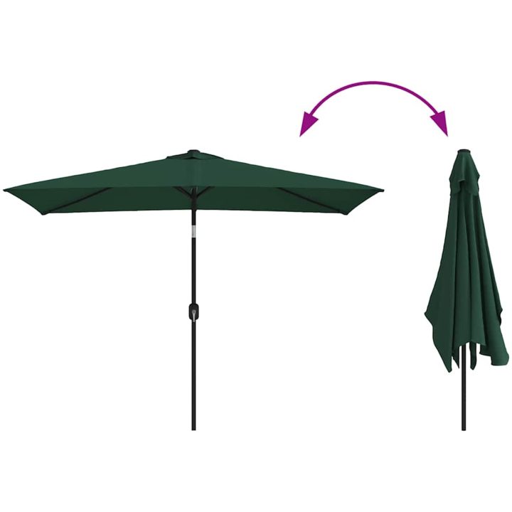 Parasoll 200 x 300 cm grön rektangulär vidaXL – bild 6