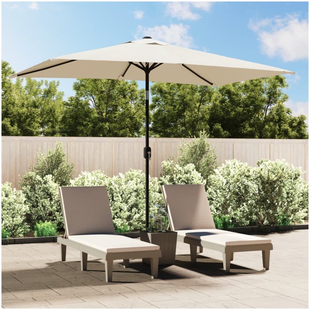 Parasoll 200 x 300 cm sandvit rektangulär vidaXL