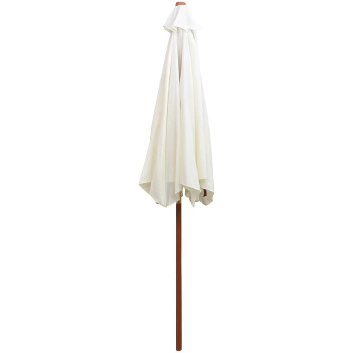 Parasoll 270x270 cm trästång gräddvit vidaXL – bild 4
