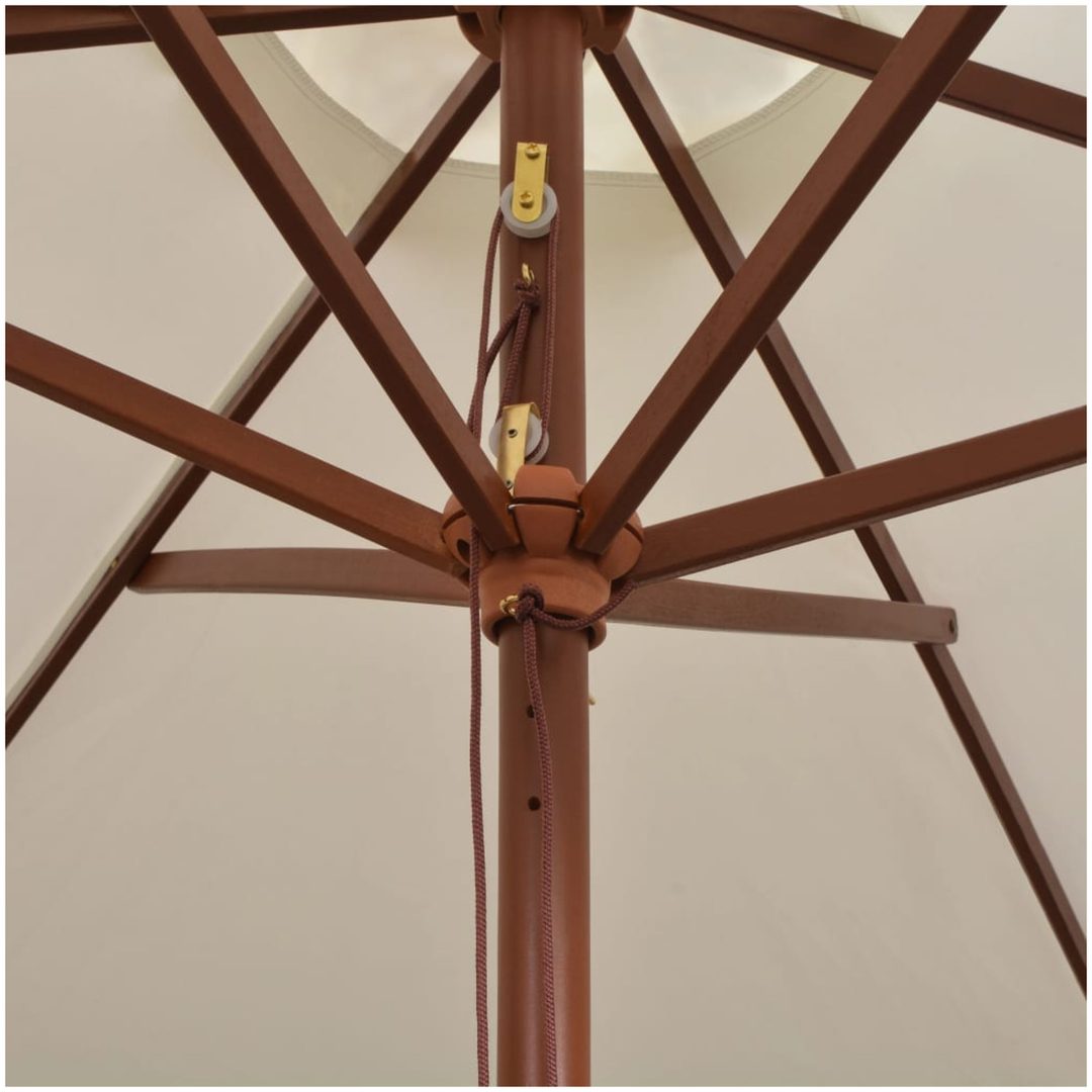 Parasoll 270x270 cm trästång gräddvit vidaXL – bild 5