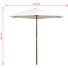 Parasoll 270x270 cm trästång gräddvit vidaXL – miniatyr 6