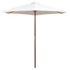 Parasoll 270x270 cm trästång gräddvit vidaXL – miniatyr 1