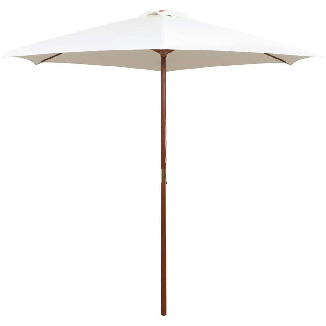 Parasoll 270x270 cm trästång gräddvit vidaXL