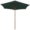 Parasoll 270x270 cm trästång grön vidaXL – miniatyr 2