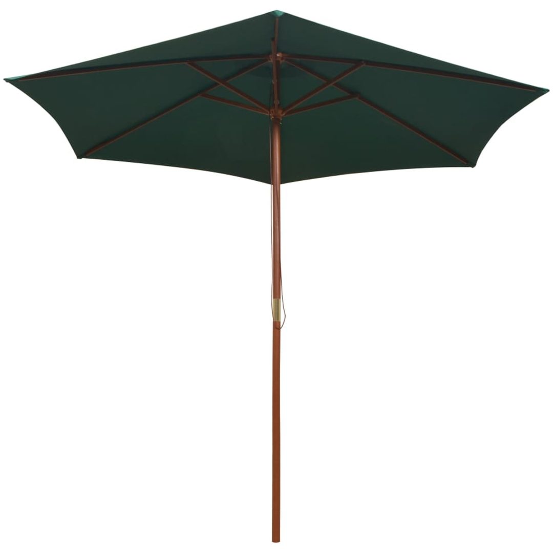 Parasoll 270x270 cm trästång grön vidaXL – bild 2