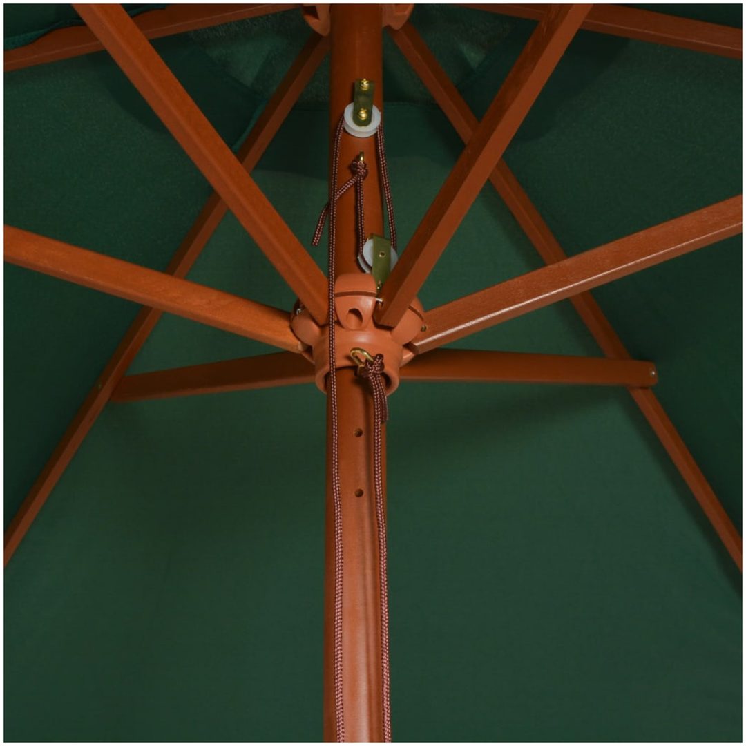 Parasoll 270x270 cm trästång grön vidaXL – bild 4