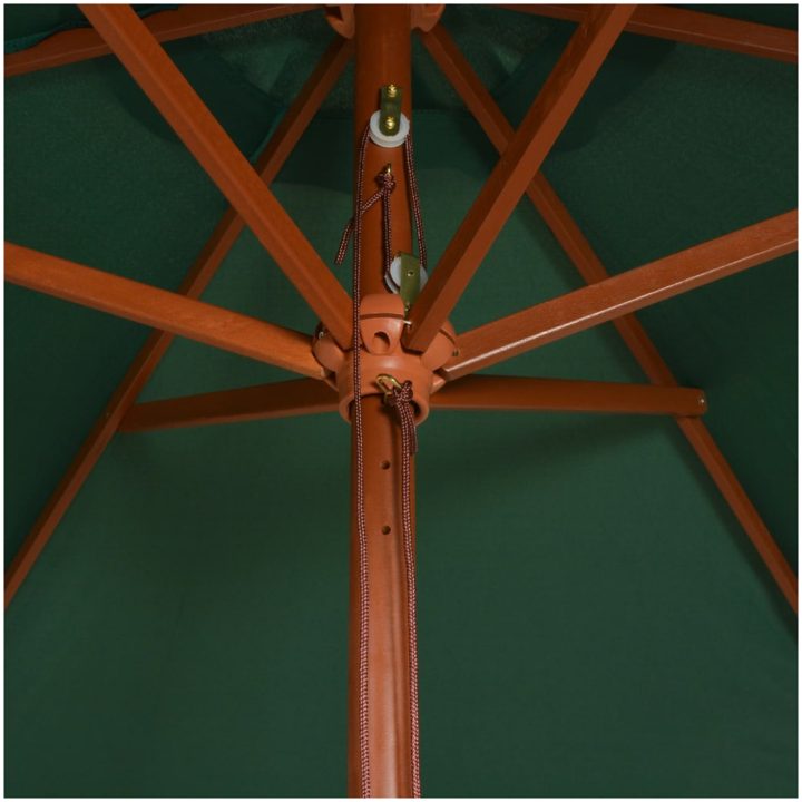 Parasoll 270x270 cm trästång grön vidaXL – bild 4