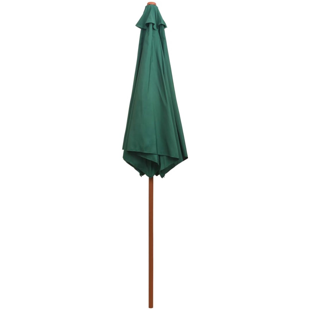 Parasoll 270x270 cm trästång grön vidaXL – bild 5
