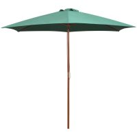 Parasoll 270x270 cm trästång grön vidaXL