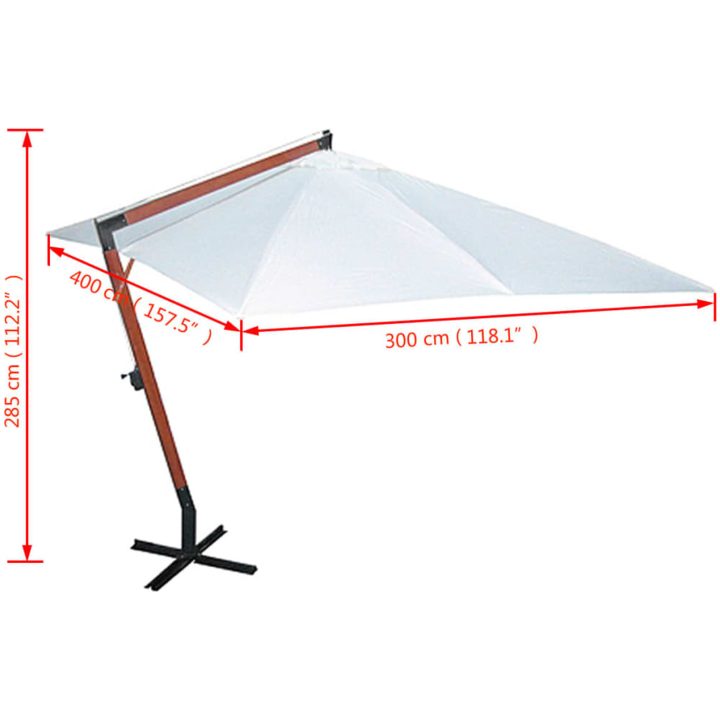 Parasoll 300 x 400 cm vit vidaXL – bild 6