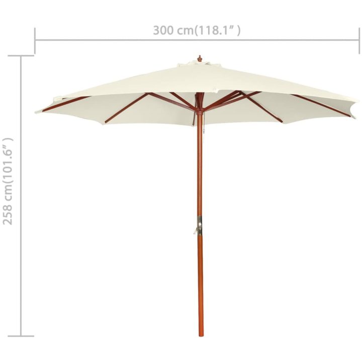 Parasoll 300x258 cm Sandvit vidaXL – bild 7
