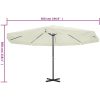 Parasoll aluminium vit vidaXL 500 cm – miniatyr 5