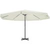 Parasoll aluminium vit vidaXL 500 cm – miniatyr 1