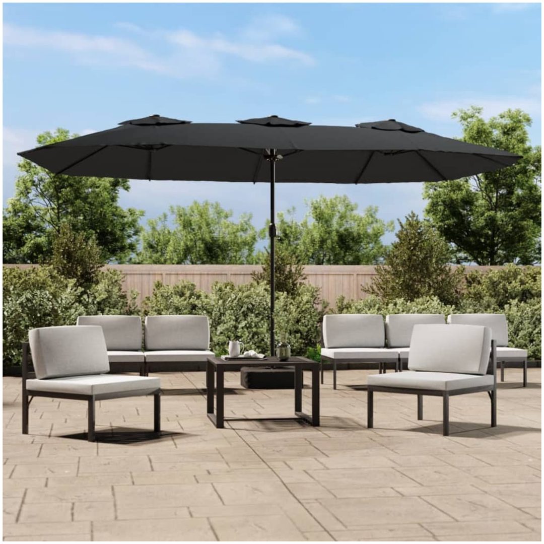 Parasoll dubbelt antracit 449x245 cm vidaXL