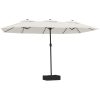 Parasoll dubbelt sandvit 449x245 cm vidaXL – miniatyr 2