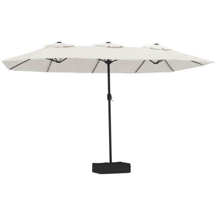 Parasoll dubbelt sandvit 449x245 cm vidaXL – bild 2