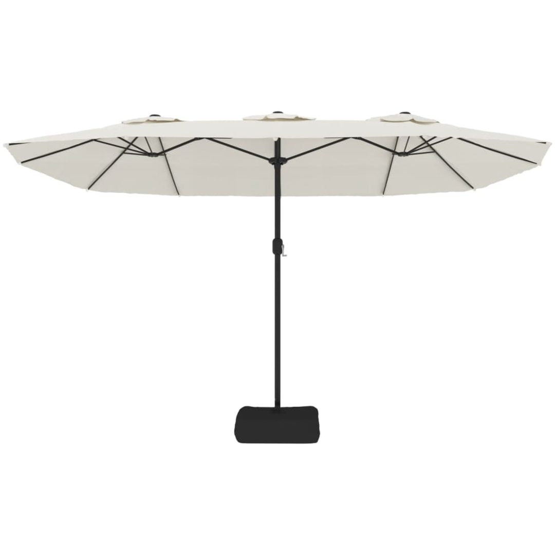 Parasoll dubbelt sandvit 449x245 cm vidaXL – bild 4