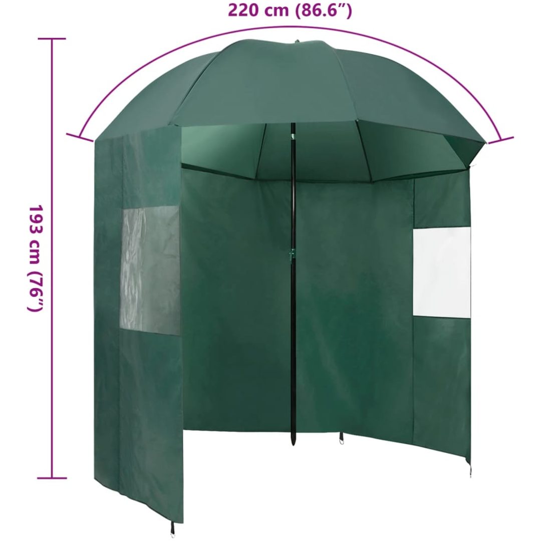 Parasoll för fiske grön vidaXL 220 x 193 cm – bild 12