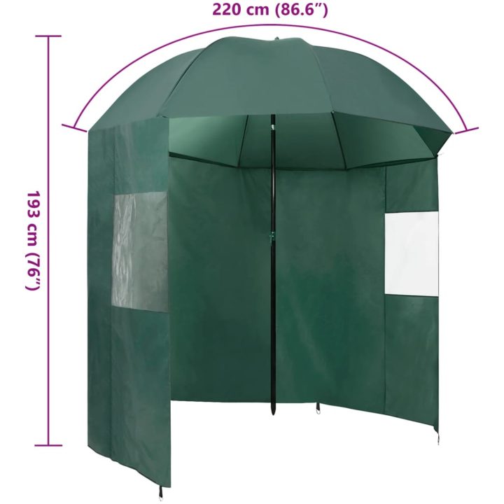 Parasoll för fiske grön vidaXL 220 x 193 cm – bild 12