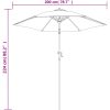Parasoll grön 200x224 cm aluminium vidaXL – miniatyr 8