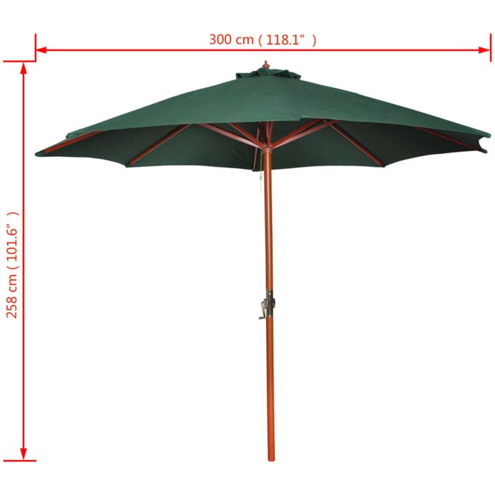Parasoll grön 258 cm vidaXL – bild 7