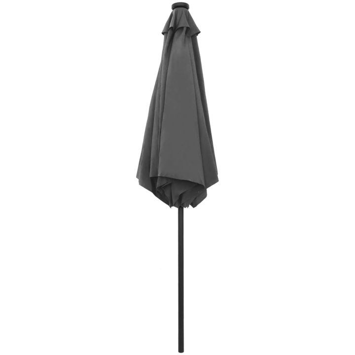 Parasoll med LEDs och aluminiumstång 270 cm antracit vidaXL – bild 4