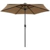 Parasoll med LEDs och aluminiumstång 270 cm taupe vidaXL – miniatyr 2