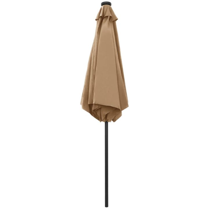 Parasoll med LEDs och aluminiumstång 270 cm taupe vidaXL – bild 4