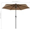 Parasoll med LEDs och aluminiumstång 270 cm taupe vidaXL – miniatyr 7