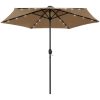 Parasoll med LEDs och aluminiumstång 270 cm taupe vidaXL – miniatyr 1