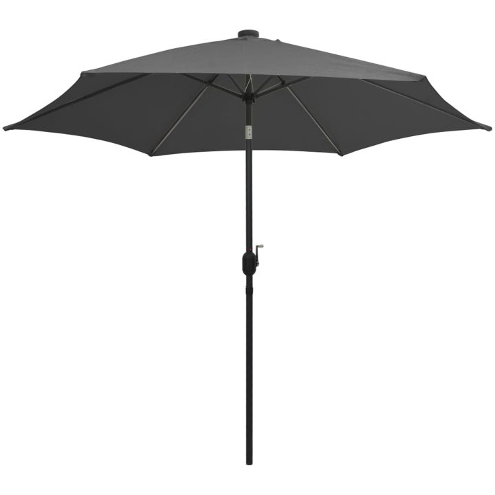Parasoll med LEDs och aluminiumstång 300 cm antracit vidaXL – bild 3