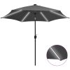 Parasoll med LEDs och aluminiumstång 300 cm antracit vidaXL – miniatyr 1
