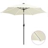 Parasoll med LEDs och aluminiumstång 300 cm sandvit vidaXL – miniatyr 1