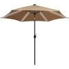 Parasoll med LEDs och aluminiumstång 300 cm taupe vidaXL – miniatyr 2