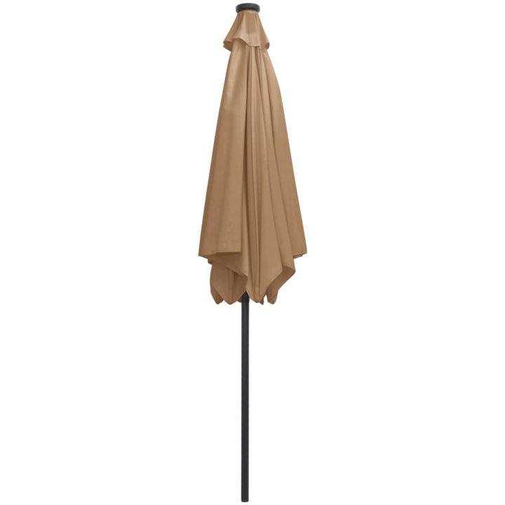 Parasoll med LEDs och aluminiumstång 300 cm taupe vidaXL – bild 5