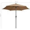 Parasoll med LEDs och aluminiumstång 300 cm taupe vidaXL – miniatyr 8
