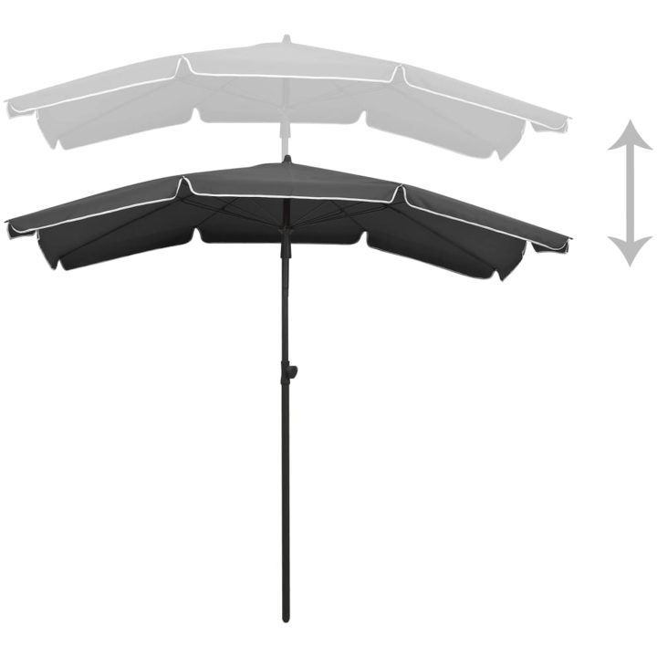Parasoll med stång 200x130 cm antracit vidaXL – bild 4