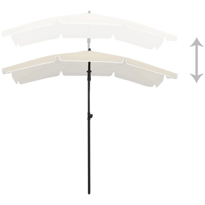 Parasoll med stång 200x130 cm sand vidaXL – bild 3