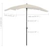 Parasoll med stång 200x130 cm sand vidaXL – miniatyr 6