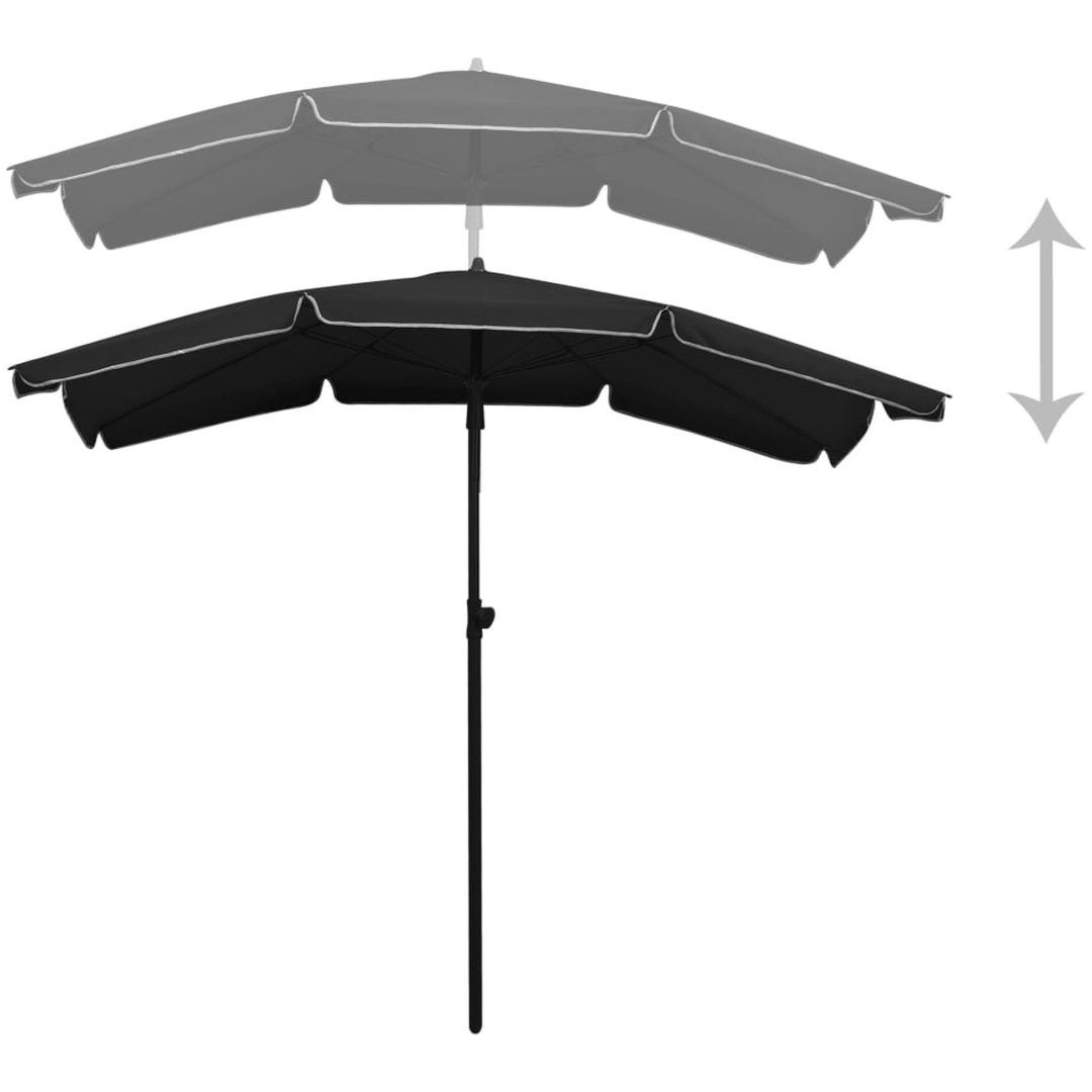 Parasoll med stång 200x130 cm svart vidaXL – bild 4