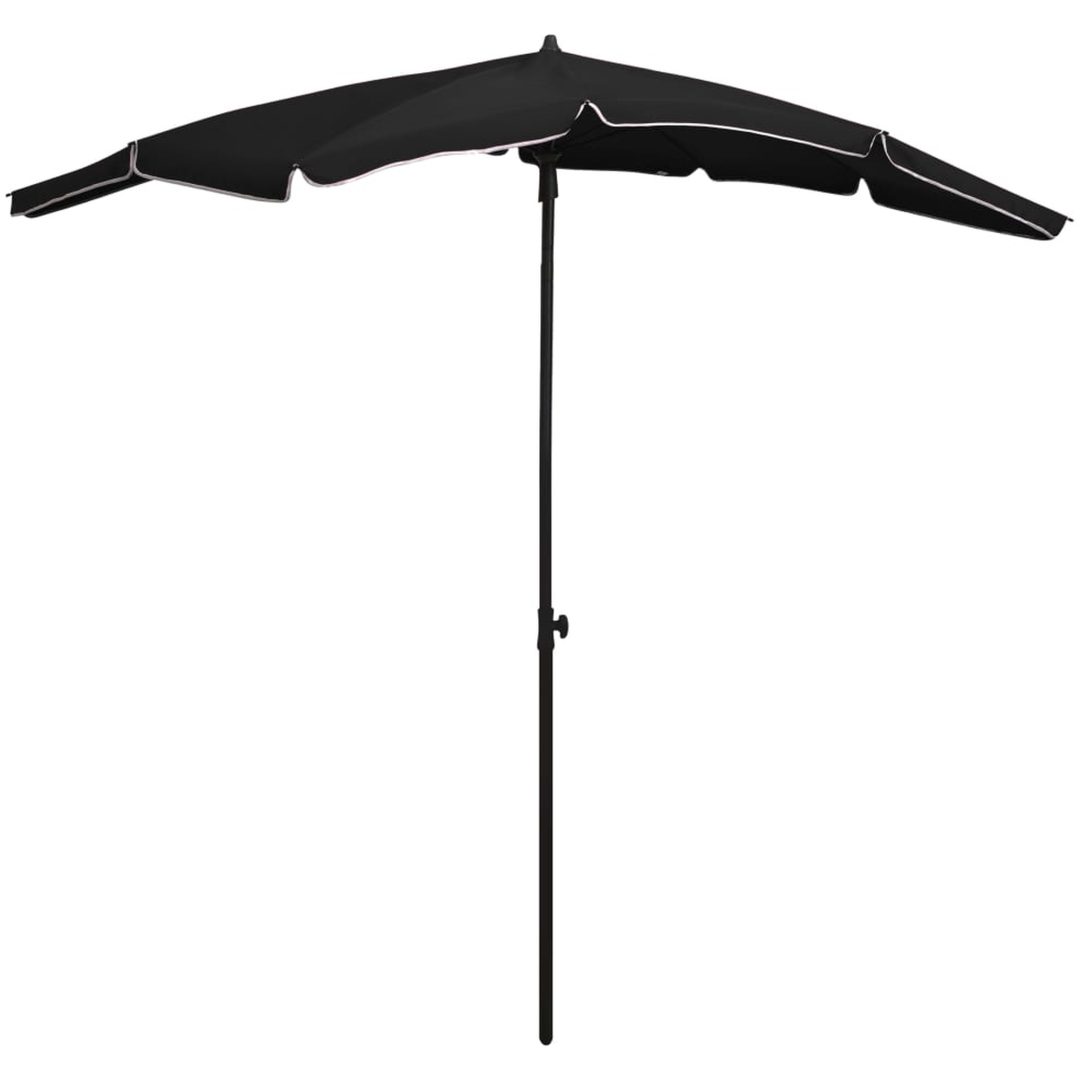 Parasoll med stång 200x130 cm svart vidaXL
