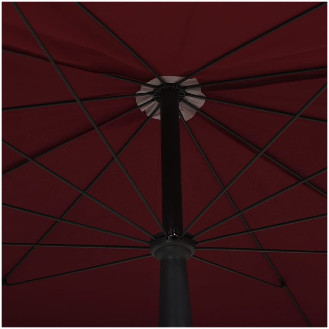 Parasoll med stång 200x130 cm vinröd vidaXL – bild 5