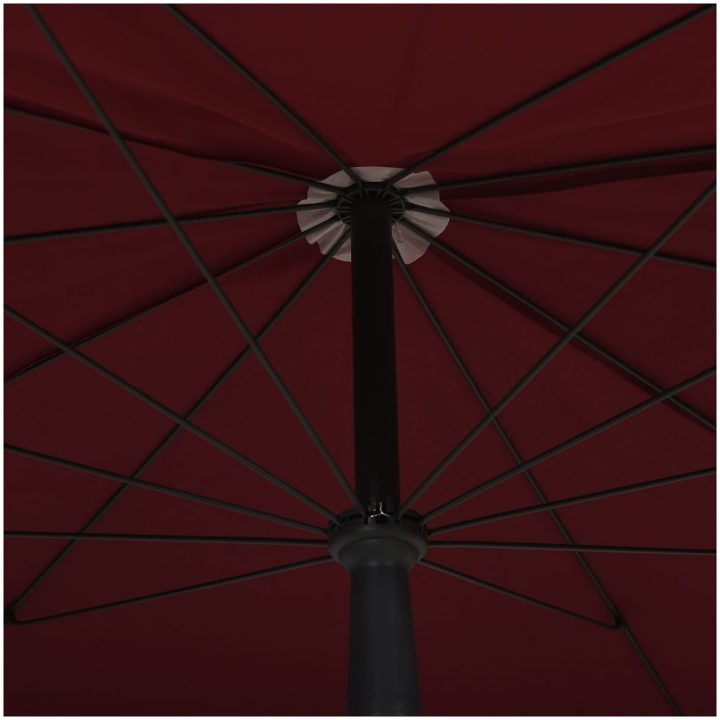 Parasoll med stång 200x130 cm vinröd vidaXL – bild 5